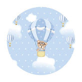 Lofaris Teddy Bear Cloud Round Baby Shower Backdrop For Boy
